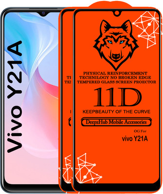 DeepzHub Edge To Edge Tempered Glass for vivo Y21A(Pack of 2)