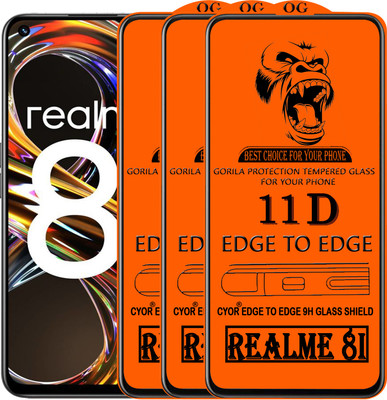 CYOR Edge To Edge Tempered Glass for REALME 8I(Pack of 3)