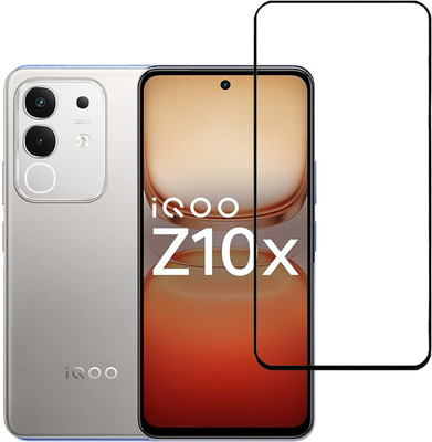 KARTRAY Edge To Edge Tempered Glass for iQOO Z10x 5G, Tempered Glass with Black Edges(Pack of 1)