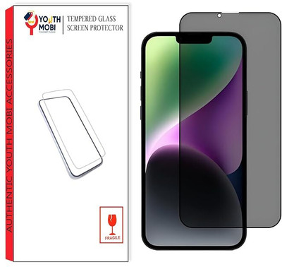 YOUTH MOBI Edge To Edge Tempered Glass for Privacy iPhone 13 Mini (5.42 Inch)(Pack of 1)