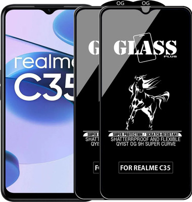 Qyist Edge To Edge Tempered Glass for REALME C35(Pack of 2)