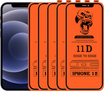 PFOAM Edge To Edge Tempered Glass for APPLE IPHONE 12(Pack of 5)