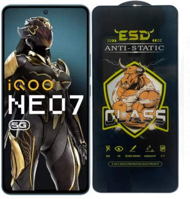 Resolute Edge To Edge Tempered Glass for IQoo Neo 7 5G, ESD Tempered Glass, ESD Screen Protector, Anti Static, Screen Protector(Pack of 1)