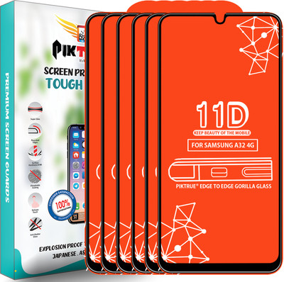 PikTrue Edge To Edge Tempered Glass for Samsung A32 4G(Pack of 6)
