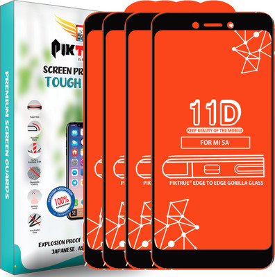 PikTrue Edge To Edge Tempered Glass for Mi Redmi 5A(Pack of 4)