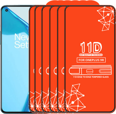 Roxel Edge To Edge Tempered Glass for Oneplus 9R(Pack of 6)