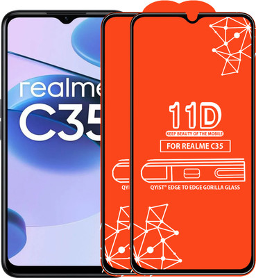 Qyist Edge To Edge Tempered Glass for Realme C35(Pack of 2)