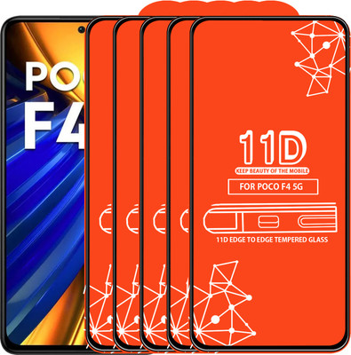 Qyist Edge To Edge Tempered Glass for Poco F4 5G(Pack of 5)