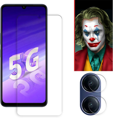 ARBAN Edge To Edge Tempered Glass for vivo T4 Lite 5G Tempered Screen Protector | Anti-Scratch | Edge to Edge Full Coverage | 9H Hardness ( 1 FRONT SCREEN GUARD + 1 CAMERA LENS PROTECTOR + 1 FREE BACK EMBOSSED SKIN026 )(Pack of 1)