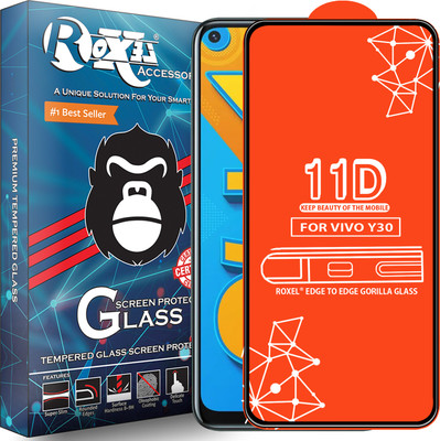 Roxel Edge To Edge Tempered Glass for Vivo Y30(Pack of 1)