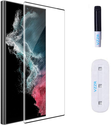 VZZR Edge To Edge Tempered Glass for Samsung Galaxy S22 Ultra, Samsung S22 Ultra 5G - Advanced Borderless UV Tempered Glass(Pack of 1)