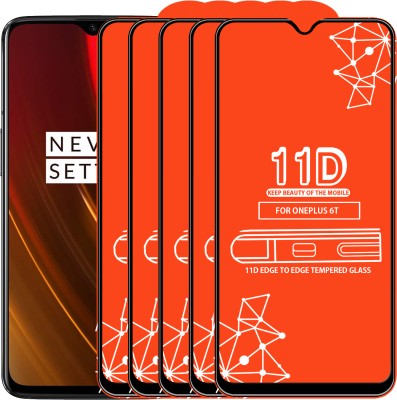 Qyist Edge To Edge Tempered Glass for OnePlus 6T(Pack of 5)