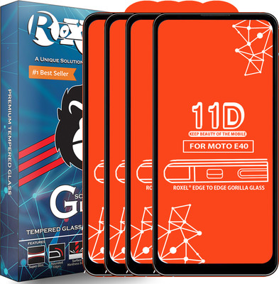 Roxel Edge To Edge Tempered Glass for Motorola E40(Pack of 4)