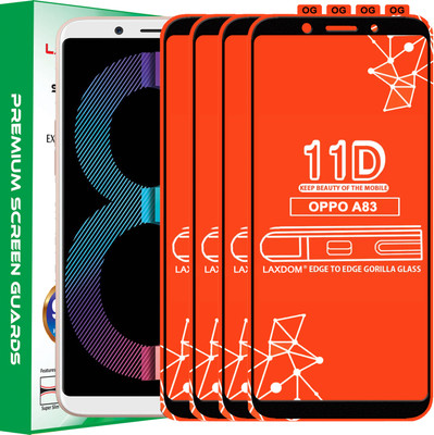 Laxdom Edge To Edge Tempered Glass for Oppo A83(Pack of 4)