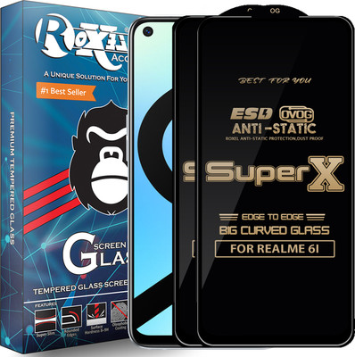 Roxel Edge To Edge Tempered Glass for REALME 6I(Pack of 2)