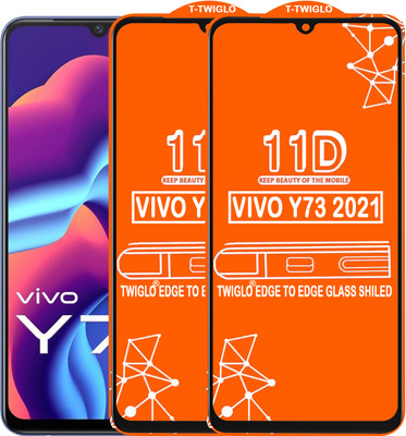 TWIGLO Edge To Edge Tempered Glass for VIVO Y73 2021(Pack of 2)