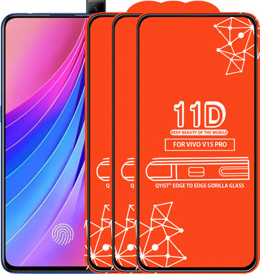Qyist Edge To Edge Tempered Glass for Vivo V15 Pro(Pack of 3)
