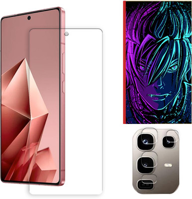 SOMTONE Edge To Edge Tempered Glass for Infinix Note 50 4G FRONT Tempered Glass Screen Protector | Anti-Scratch | Edge to Edge Full Coverage | 9H Hardness ( 1 FRONT SCREEN GUARD + 1 CAMERA LENS PROTECTOR + 1 FREE BACK EMBOSSED SKIN002 )(Pack of 1)