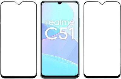 SPRITZEN Edge To Edge Tempered Glass for Realme C51(Pack of 2)