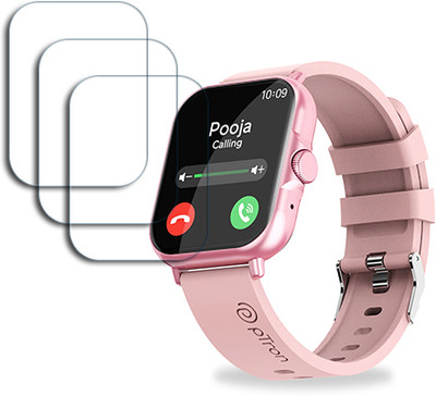 SOMTONE Edge To Edge Tempered Glass for pTron Force X12N Smartwatch 1.85 inch SCREEN GUARD(Pack of 3)