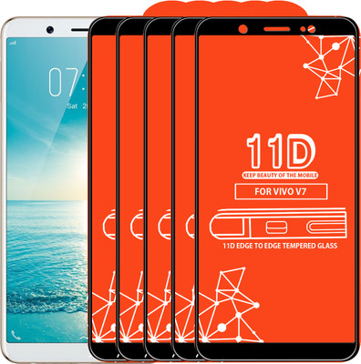 Qyist Edge To Edge Tempered Glass for VIVO V7 Plus(Pack of 5)