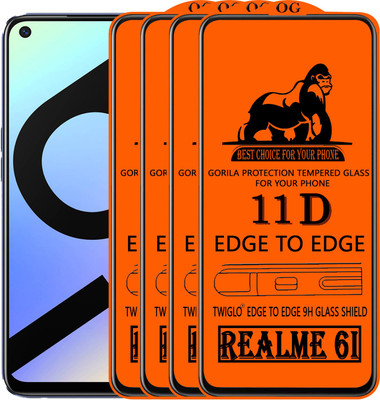 TWIGLO Edge To Edge Tempered Glass for REALME 6I(Pack of 4)