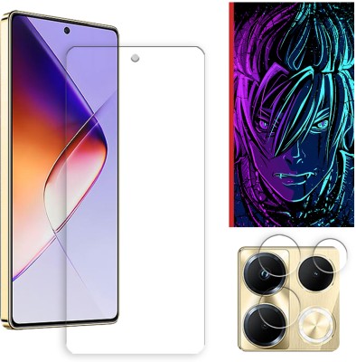 ARBAN Edge To Edge Tempered Glass for Infinix Note 40 4G Tempered Glass Screen Protector | Anti-Scratch | Edge to Edge Full Coverage | 9H Hardness (1 FRONT SCREEN GUARD + 1 CAMERA LENS PROTECTOR + 1 FREE BACK EMBOSSED SKIN002)(Pack of 1)