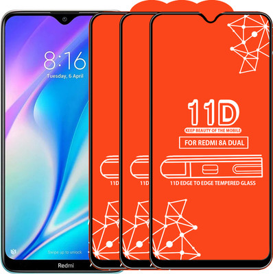 Roxel Edge To Edge Tempered Glass for Redmi 8A Dual(Pack of 3)
