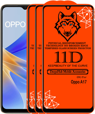 DeepzHub Edge To Edge Tempered Glass for OPPO A17(Pack of 3)