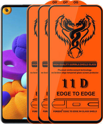 Forego Edge To Edge Tempered Glass for Samsung Galaxy A21s(Pack of 3)
