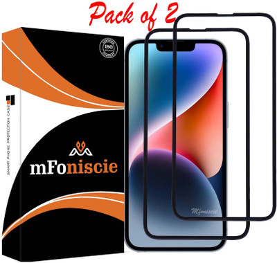 mFoniscie Edge To Edge Tempered Glass for Apple iPhone 14(Pack of 2)