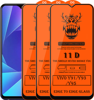 Forego Edge To Edge Tempered Glass for Vivo Y93(Pack of 3)