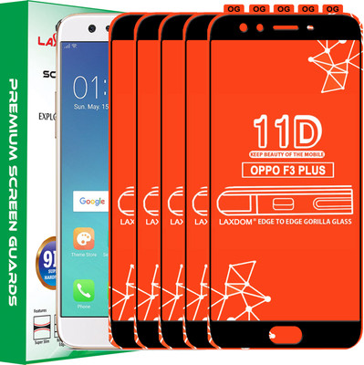 Laxdom Edge To Edge Tempered Glass for OPPO F3 PLUS(Pack of 5)