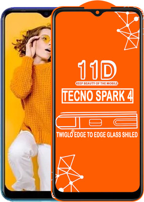 TWIGLO Edge To Edge Tempered Glass for TECNO SPARK 4(Pack of 1)