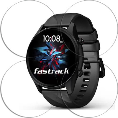 SOMTONE Edge To Edge Tempered Glass for Fastrack Optimus with 1.43 inch SMARTWATCH SCREEN GUARD(Pack of 4)