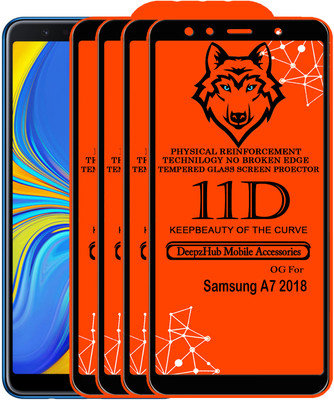 DeepzHub Edge To Edge Tempered Glass for Samsung A7 2018(Pack of 4)