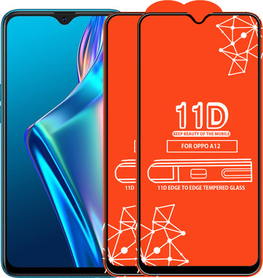 Roxel Edge To Edge Tempered Glass for Oppo A12(Pack of 2)