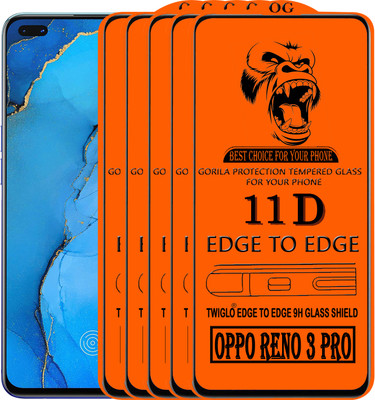 TWIGLO Edge To Edge Tempered Glass for OPPO RENO 3 PRO(Pack of 5)