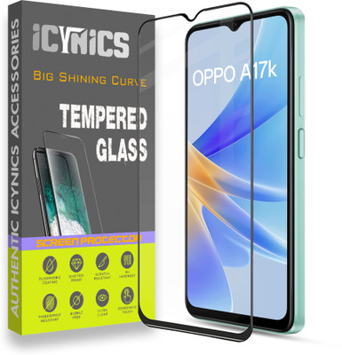 ICYNICS Edge To Edge Tempered Glass for Oppo A17k, Anti-Fingerprint, Waterproof, Oil-resistant, Bubble-Free, Anti-Static with Full Screen Coverage & Easy Installation(Pack of 1)