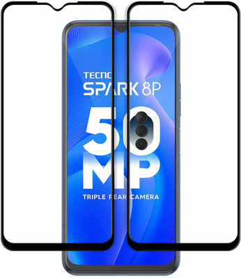 Knotyy Edge To Edge Tempered Glass for Tecno Spark 8P(Pack of 2)