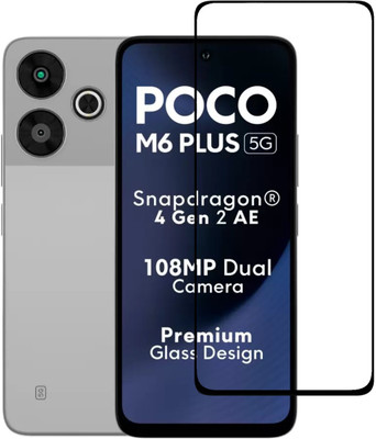 Kartuce Edge To Edge Tempered Glass for Xiaomi Poco M6 Plus, Xiaomi Redmi 12(Pack of 1)