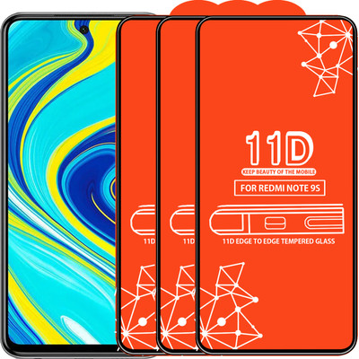 Qyist Edge To Edge Tempered Glass for Redmi Note 9S(Pack of 3)