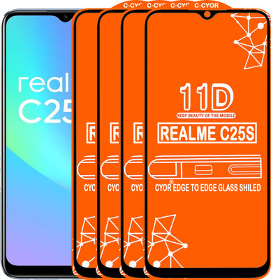 CYOR Edge To Edge Tempered Glass for REALME C25S(Pack of 4)