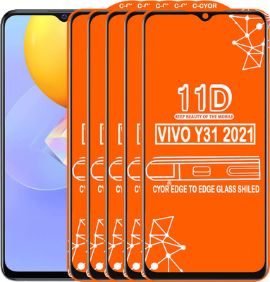 CYOR Edge To Edge Tempered Glass for VIVO Y31 2021(Pack of 5)