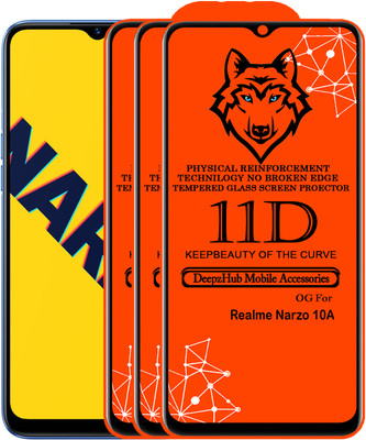 DeepzHub Edge To Edge Tempered Glass for Realme Narzo 10A(Pack of 3)