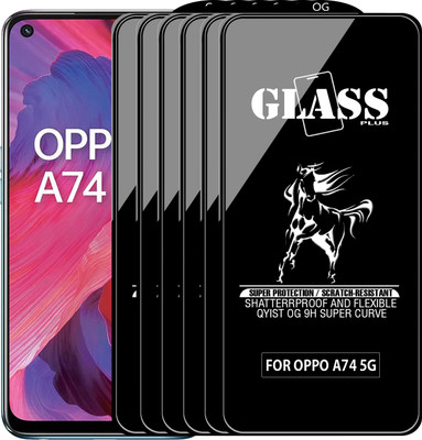 Qyist Edge To Edge Tempered Glass for OPPO A74 5G(Pack of 6)