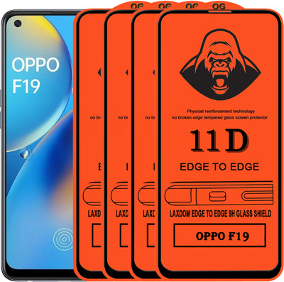 Laxdom Edge To Edge Tempered Glass for OPPO F19(Pack of 4)