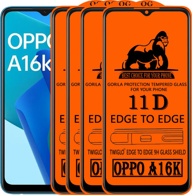 TWIGLO Edge To Edge Tempered Glass for OPPO A16K(Pack of 4)