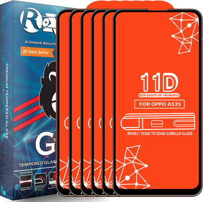 Roxel Edge To Edge Tempered Glass for Oppo A53S(Pack of 6)