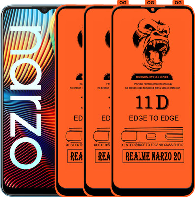 PFOAM Edge To Edge Tempered Glass for REALME NARZO 20(Pack of 3)